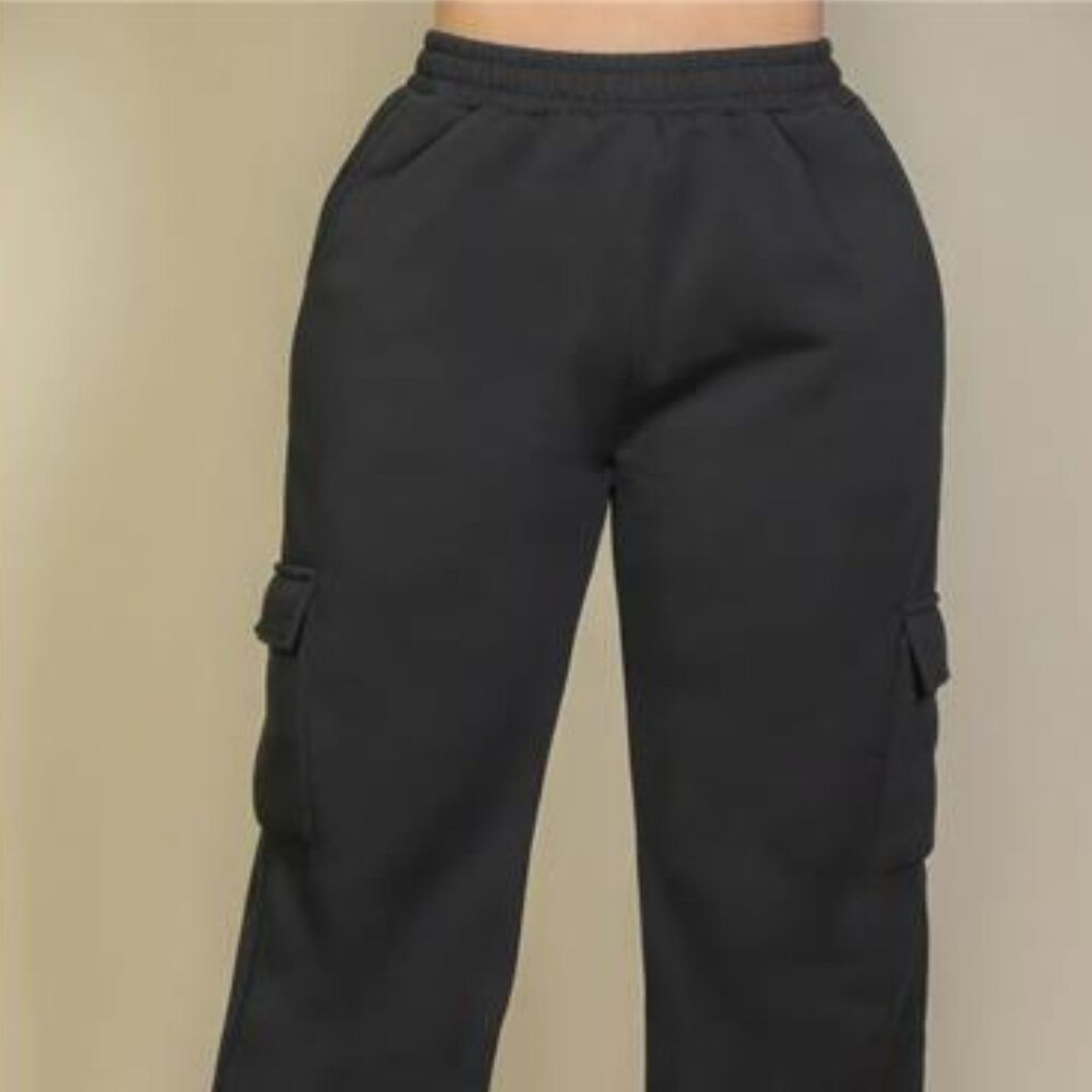 Plus Size Side Pocket Drawstring Waist Sweatpants